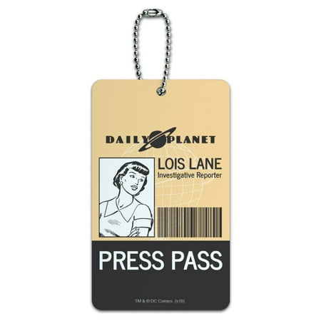 Superman Lois Lane Press Pass Luggage Card Suitcase Carry-On ID