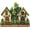Green, variant on House Shaped Hat Coat Hooks With 4 Hooks Rustic Wall Hooks Decorative Hanging Sign Wall Hangers Organizers For Home Entryway(B)