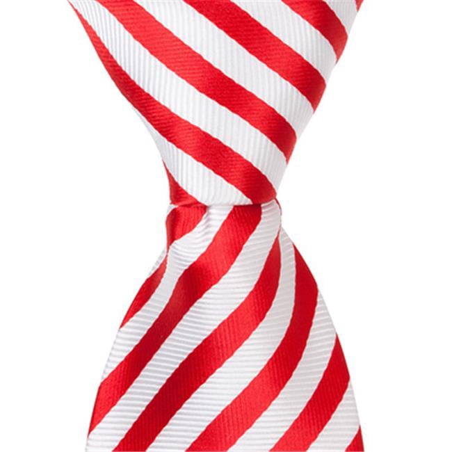 Matching Tie Guy 5421 XR20 - 13.75 in. Zipper Necktie - Red & White Stripes, 4T-7
