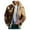 Khaki, variant on Wyzesi Mens Jackets Trendy Cropped Men's Casual Cardigan Solid Color Zipper Wool Long Sleeve Turn-Down Collar Coat Christmas Jasket for Men