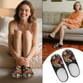 thumbnail image 7 of POLERO Frog Mushroom Print Winter House Slippers for Women Men, Lightweight Fabric Casual Cotton House Shoes, Non-Slip Closed Toe Home Shoes, Indoor and Outdoor, Size 6-7, 7 of 7