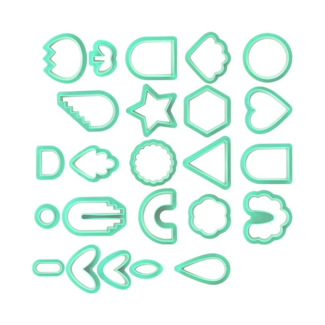 24 cortadores para pendientes de arcilla polimérica, accesorios para hacer pendientes geométricos. D-Verde 24 piezas