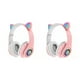 thumbnail image 2 of Auriculares inalámbricos Sidaley con orejas de gato Bluetooth luces LED regalo para niños, 2 of 6