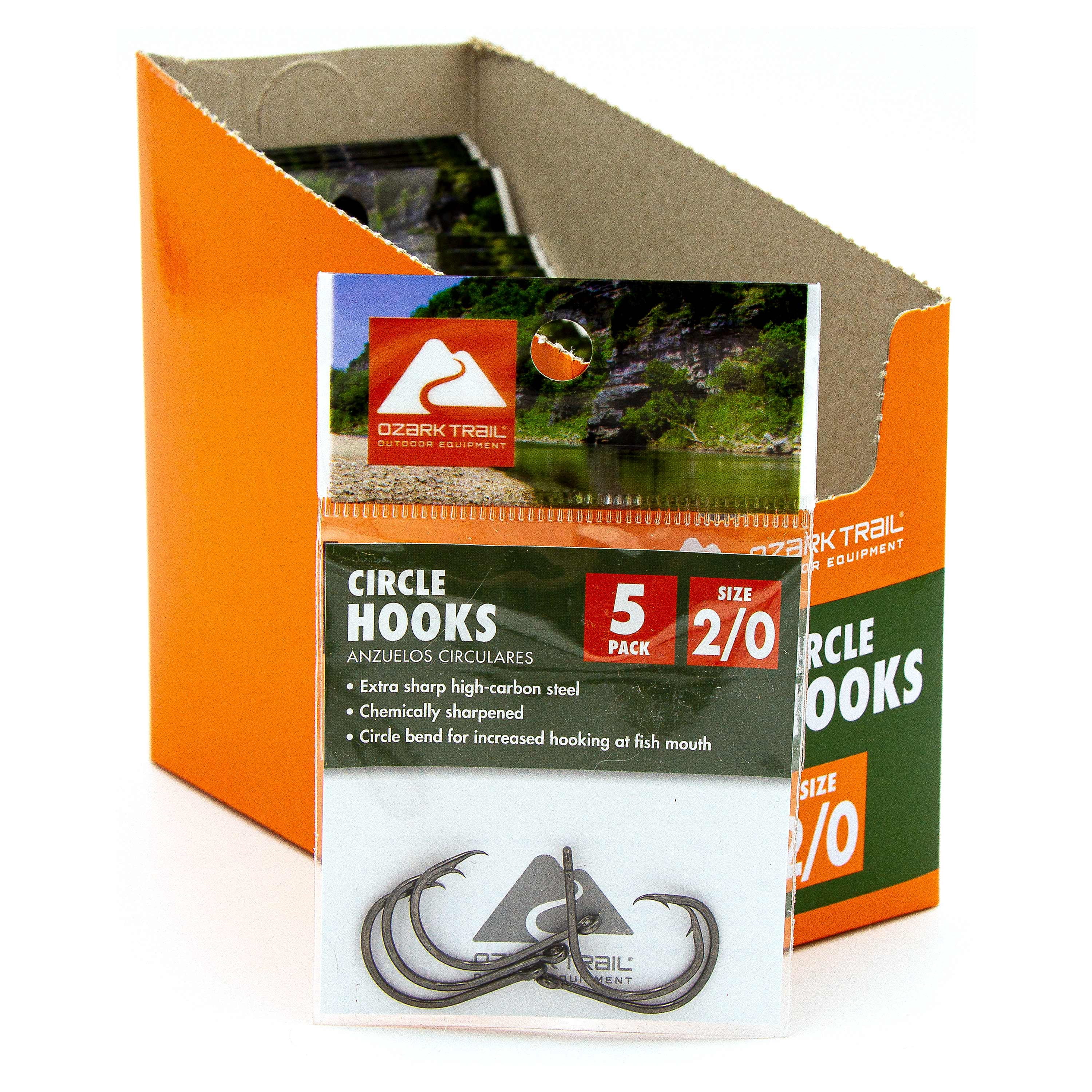 Ozark Trail Premium High Carbon Steel Circle Hooks, Size 2/0, 5-Count