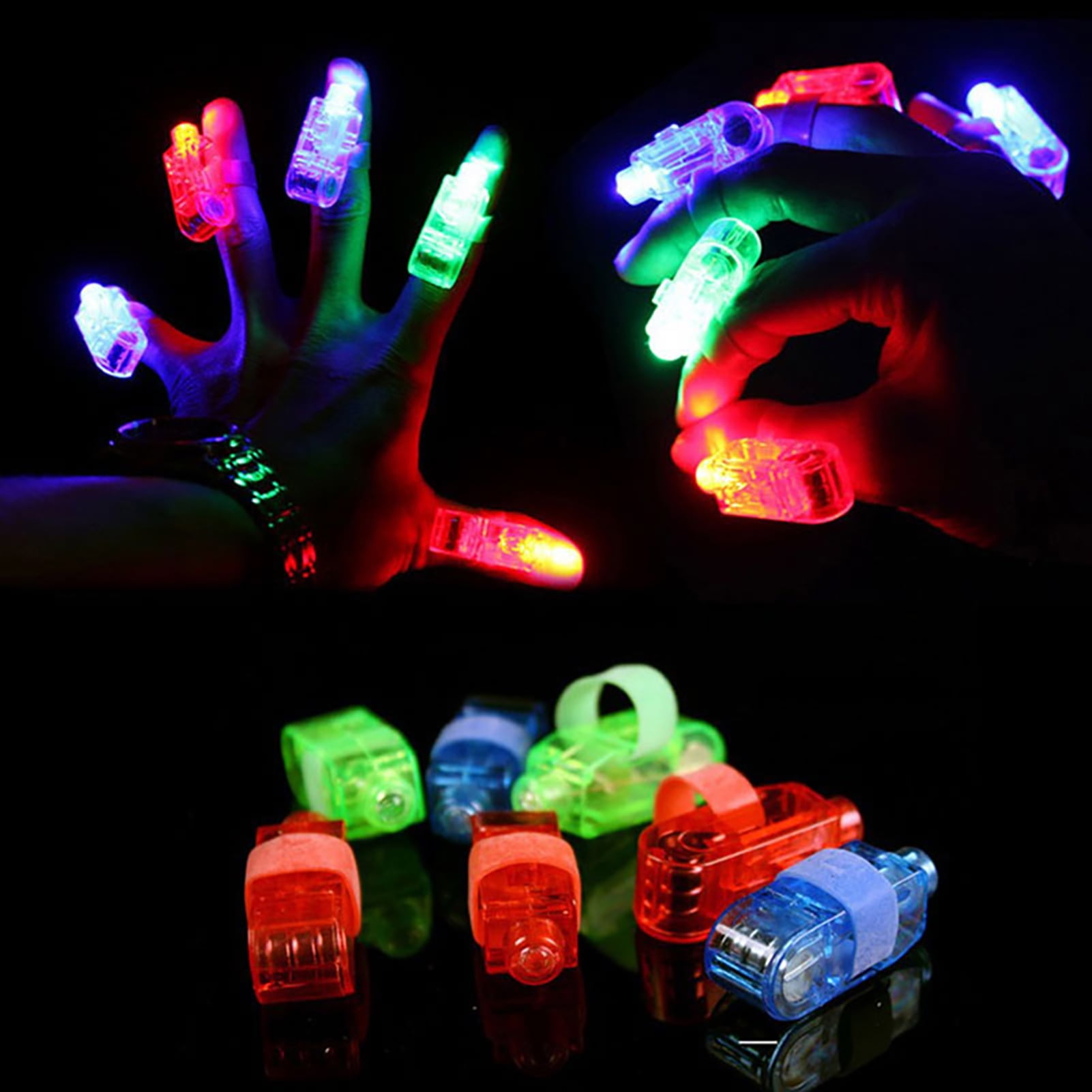 10 Bagues Lumineuses LED – Projection Motifs Noël – Clignotantes, Colorées – Pour Fêtes, Spectacles, Enfants – Jouet Festif - 3