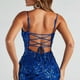 thumbnail image 3 of WILLBEST Vestidos de Verano 2025 Vestido Ajustado Sexy con Cuentas y Lentejuelas Brillantes para Mujer para Graduación, Dama de Honor y Boda Chica, 3 of 3
