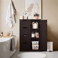 thumbnail image 2 of Alden Design 4 Drawers Wooden Bathroom Floor Cabinet for Home, Espresso, 2 of 9