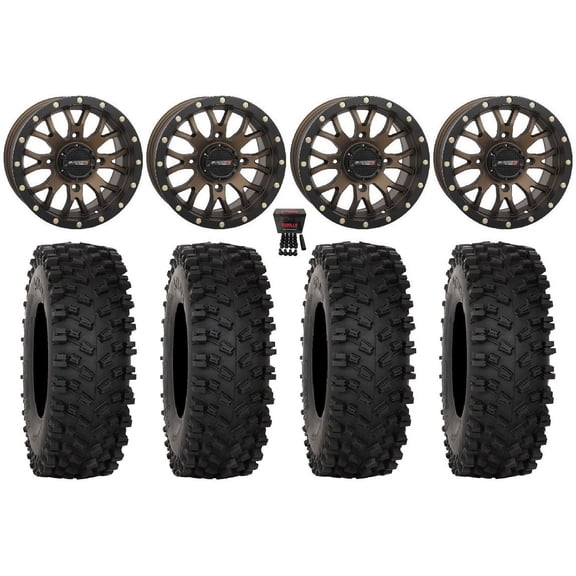 System 3 ST-3 14" Wheels Bronze 28" ATX470 Tires Polaris RZR XP 1000 / PRO XP / Ranger XP 900/1000