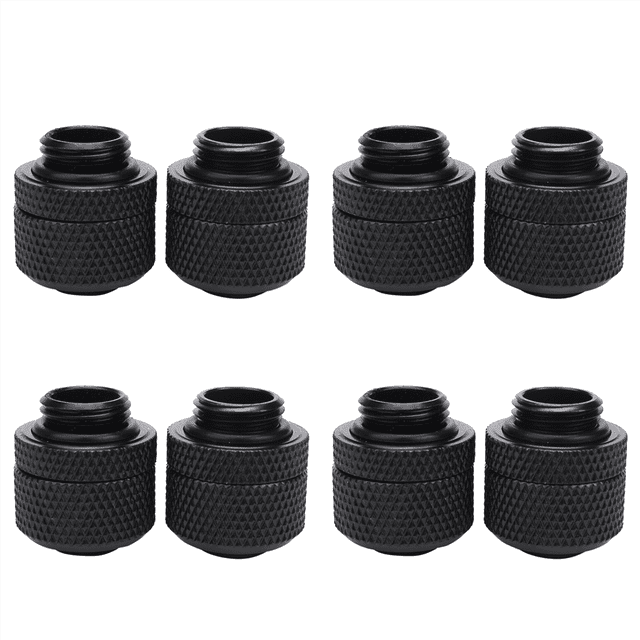 8Pcs Water Cooling Fittings G1/4 External Thread Pagoda for 9.5X12.7mm Soft Tube Computer Cooling System Connector Black