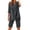 Dark Gray, variant on Trikvn Women Linen Sets 2 Piece Outfits Casual Summer Half Sleeve V Neck Tunic Top and Knee Length Bermuda Shorts Outfits Relaxed Fit Loungewear with Pockets