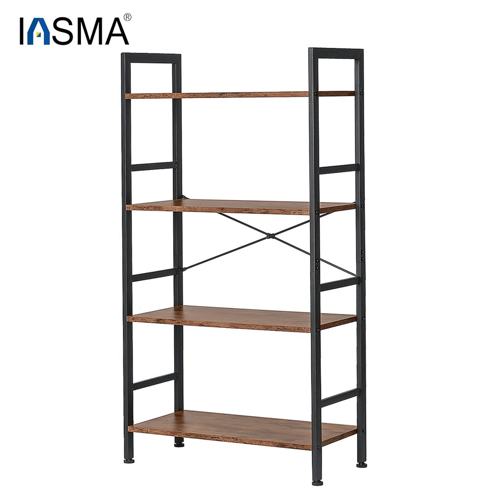 Insma 4 Tier Industrial Ladder Bookcase Bookshelf Bookshelves with
