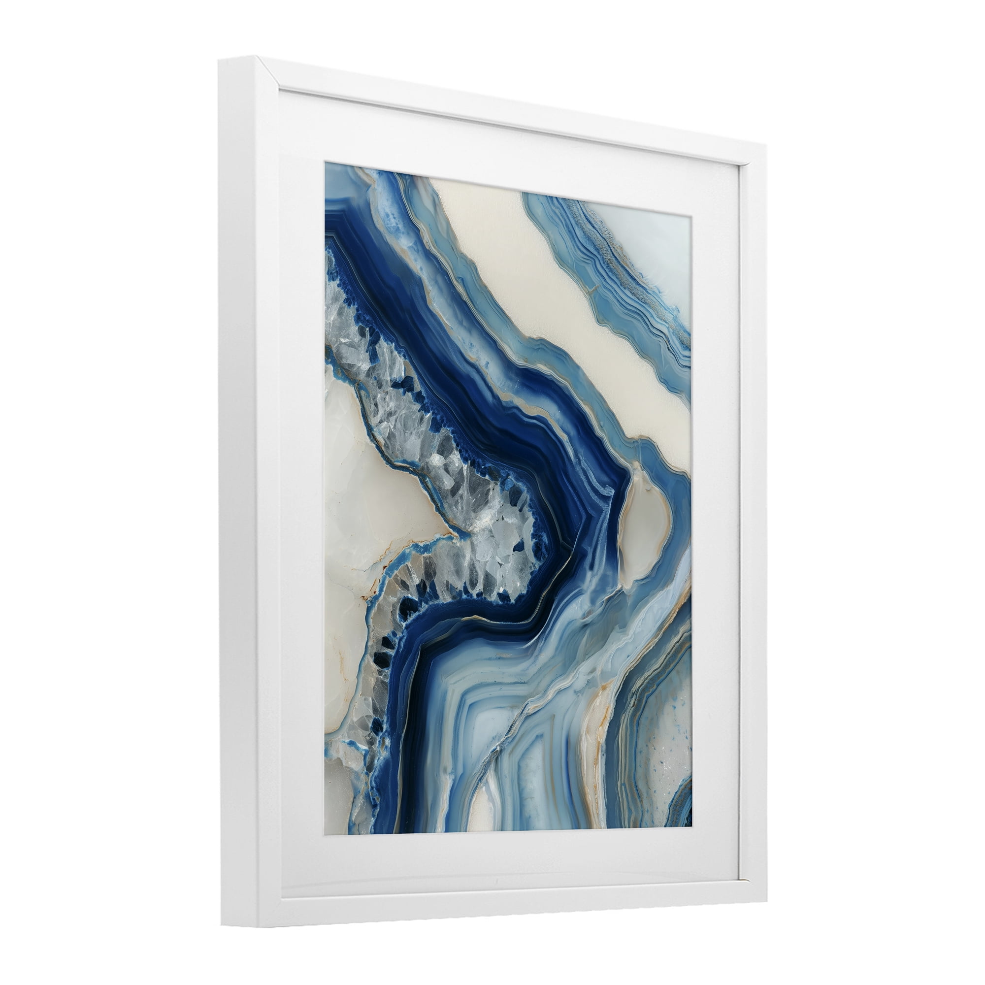 Stupell Industries Sea Colored Stones Geode White Framed Print Under Glass, design by Svetlana Aleynikova