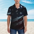 thumbnail image 2 of Honeii American Flag Waving Print Print Men’s Hawaiian Shirt,Classic Button-Down Short Sleeve Shirt, for Beach, Vacation, and Outdoor Activities,X-Large, 2 of 7
