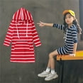 thumbnail image 5 of TAIAOJING Summer Teen Kids Girls Long Sleeve Stripe Slim Pencil Dress Hooded Princess Dress Daily Wear For 4-5 Years, 5 of 8