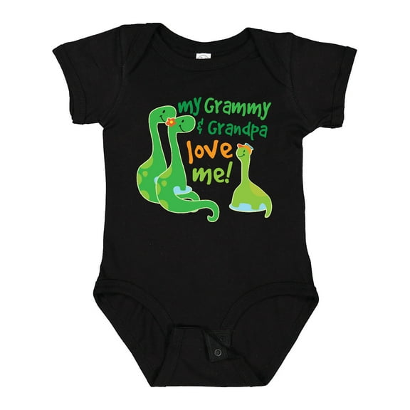 Inktastic My Grammy and Grandpa Love Me Grandson Dinosaur Boys Baby Bodysuit