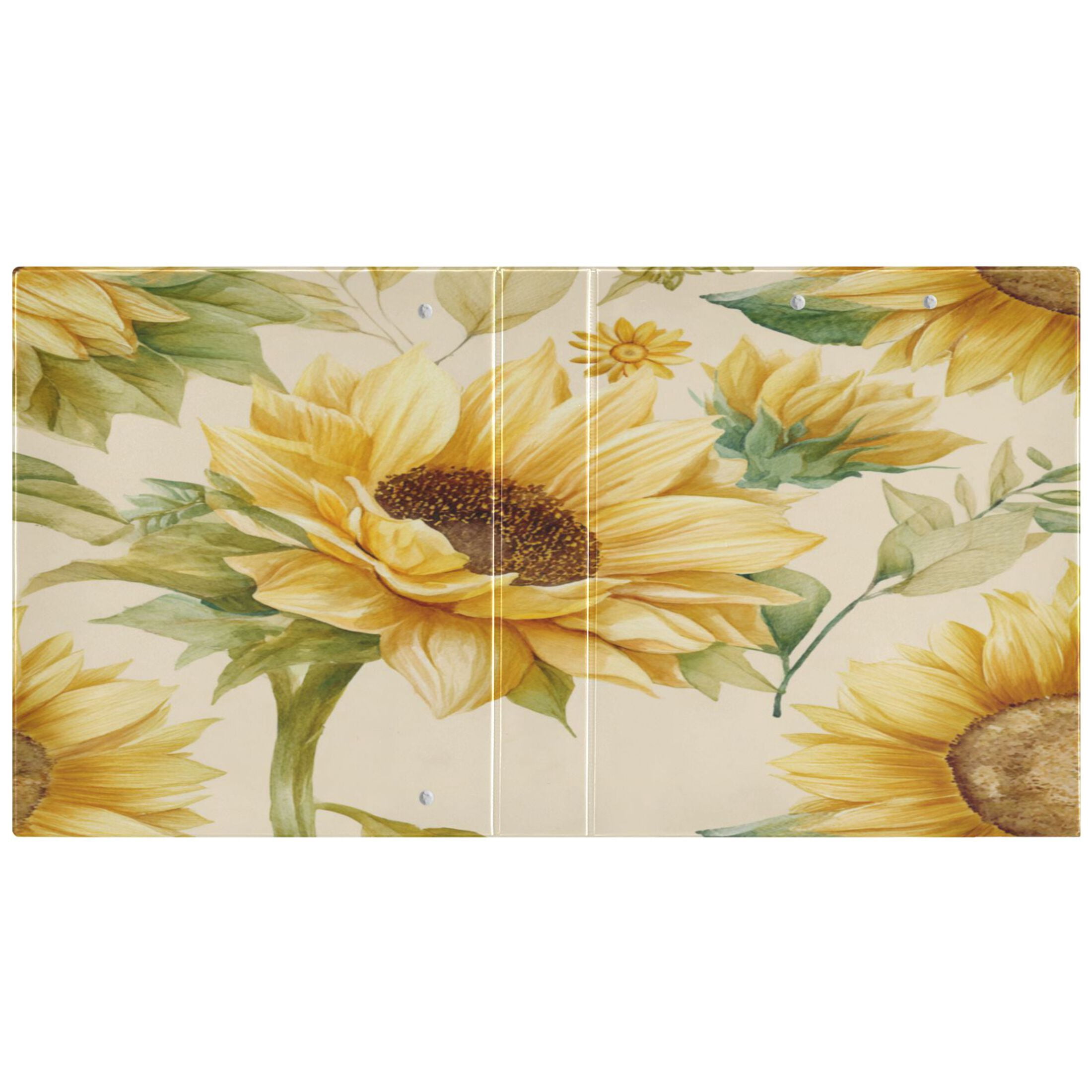 3 Ring Binder 1.5 inch Round Rings with Interior Pockets Binders Organizer Office School 2Pack Vintage Fashion Sunflowers