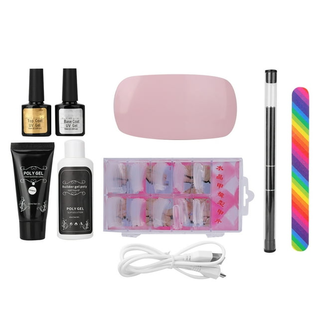 Nail Art Tools Set with Nail Dryer Lamp and Extension Glue for Manicure Extension - Transparent