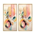 thumbnail image 2 of Designart "Minimalist Multi-Shape Art in Pastel II" Abstract Minimalism Framed Wall Art Set Of 2 - Pink Geometric Framed Canvas Set For Living Room Decor, 2 of 6