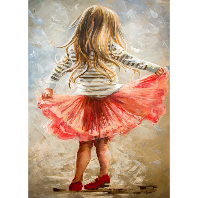 Diamond Painting (DB0670) Kit 5D DIY Chica en Vestido Cuadrado (NH536) 30x40cm Rojo FLhrweasw Nuevo