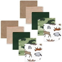 Hudson Baby Infant Boy Flannel Cotton Washcloths, Animal Adventure 10 Pack, One Size