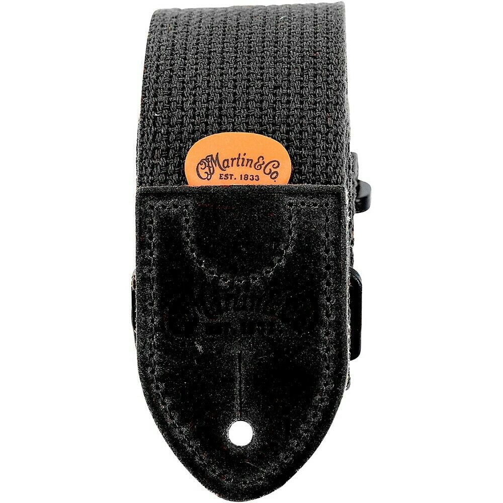 Martin Cotton Weave Pickholder Guitar Strap, Black