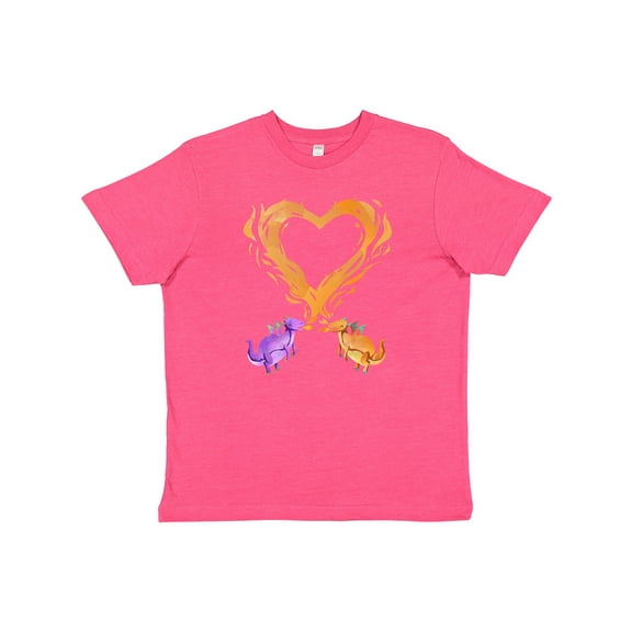 Inktastic Fire Heart Dragons Youth T-Shirt