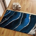 thumbnail image 5 of Navy Blue Marble Rug, Luxury Marble Rug, Blue Rug, Modern Rugs, Indoor Rug, Thin Rug, Customs Rug, Non-Slip Carpet, Office Rug, Silver Rug, 3.3'x5' - 100x150 cm, 5 of 5