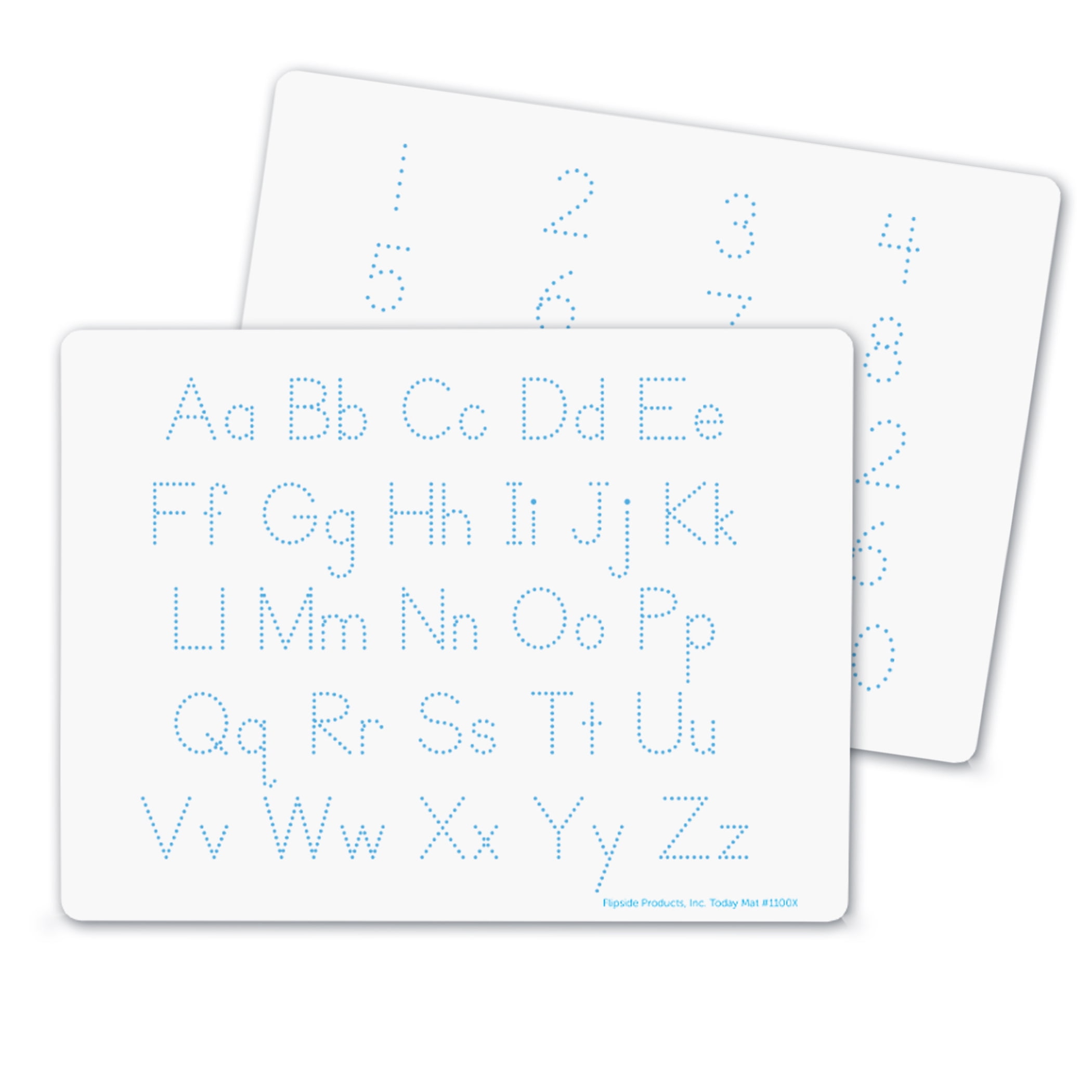 Flipside Products Two-Sided Dry Erase Learning Mat, 9" x 12", Letters & Numbers, Pack of 12
