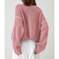 thumbnail image 2 of Suéter PRETTYGARDEN de Punto Grueso Oversized Cuello Alto Rosa M, 2 of 6