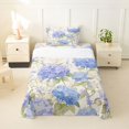 thumbnail image 2 of Manfei Chic Hydrangea Flower Twin Sheets, Garden Floral Bedding, Baby Blue Cream Green 3 Pieces(1 Flat Sheet, 1 Fitted Sheet and 1 Pillowcase), 2 of 6