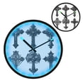 thumbnail image 2 of Indoor 12' Voice-Activated Luminous Decoration Wall Clock With LED Night Light Black Gothic Cross Illustrations, 2 of 8