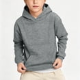thumbnail image 7 of Ltctricy Hoodies for Boys Girls Comfy Hooded Sweatshirt Solid Color Long Sleeve Shirts Kids Pullover Tops with Pockets(Gray,5-6 Years), 7 of 7