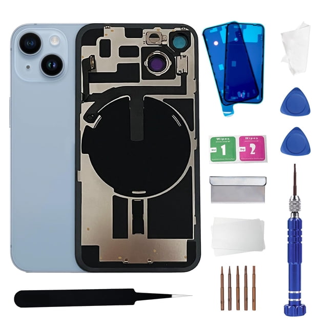 Kit de reemplazo de vidrio trasero azul ZNZHKR para iPhone 14 de 6.1 pulgadas