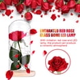 thumbnail image 4 of Dôme en Verre Rose Rouge, Dôme en Verre Rose Rouge Base en Bois Rose LED Performance Rose Rouge Conduit, 4 of 7