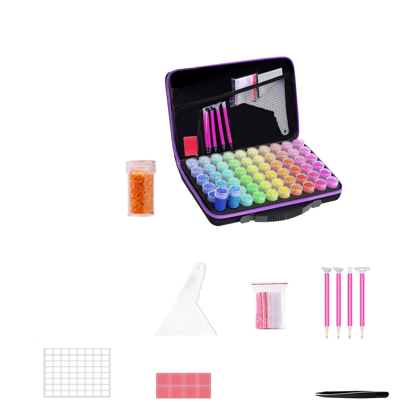 Diamond Paint Storage Containers Art Kits for Adults,60 Slots Diamond Paint Accessories Kits Diamond Art Accessories and Tools for Crafts Jewelry Rhinestones Bead Organizer