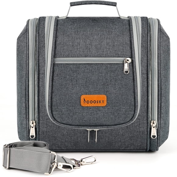 Neceser de viaje colgante COOSKY 6 compartimentos gris