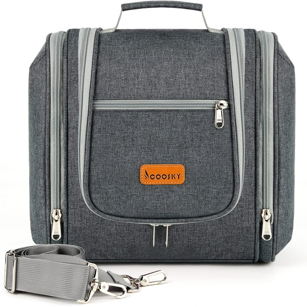 Neceser de viaje colgante COOSKY 6 compartimentos gris