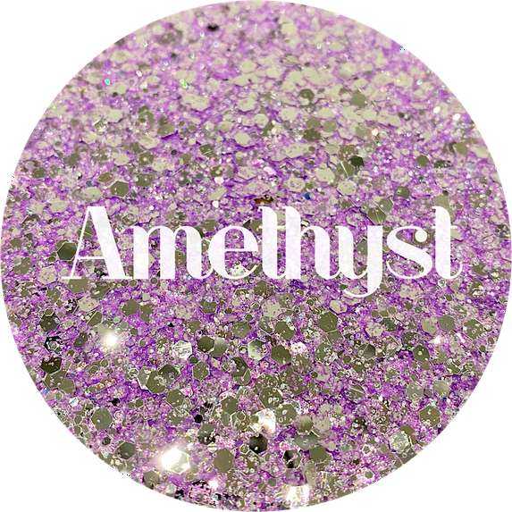 Glitter Heart Co. - High Quality Polyester Glitter - 1oz Bag- Amethyst - Purple and Silver Chunky Mix