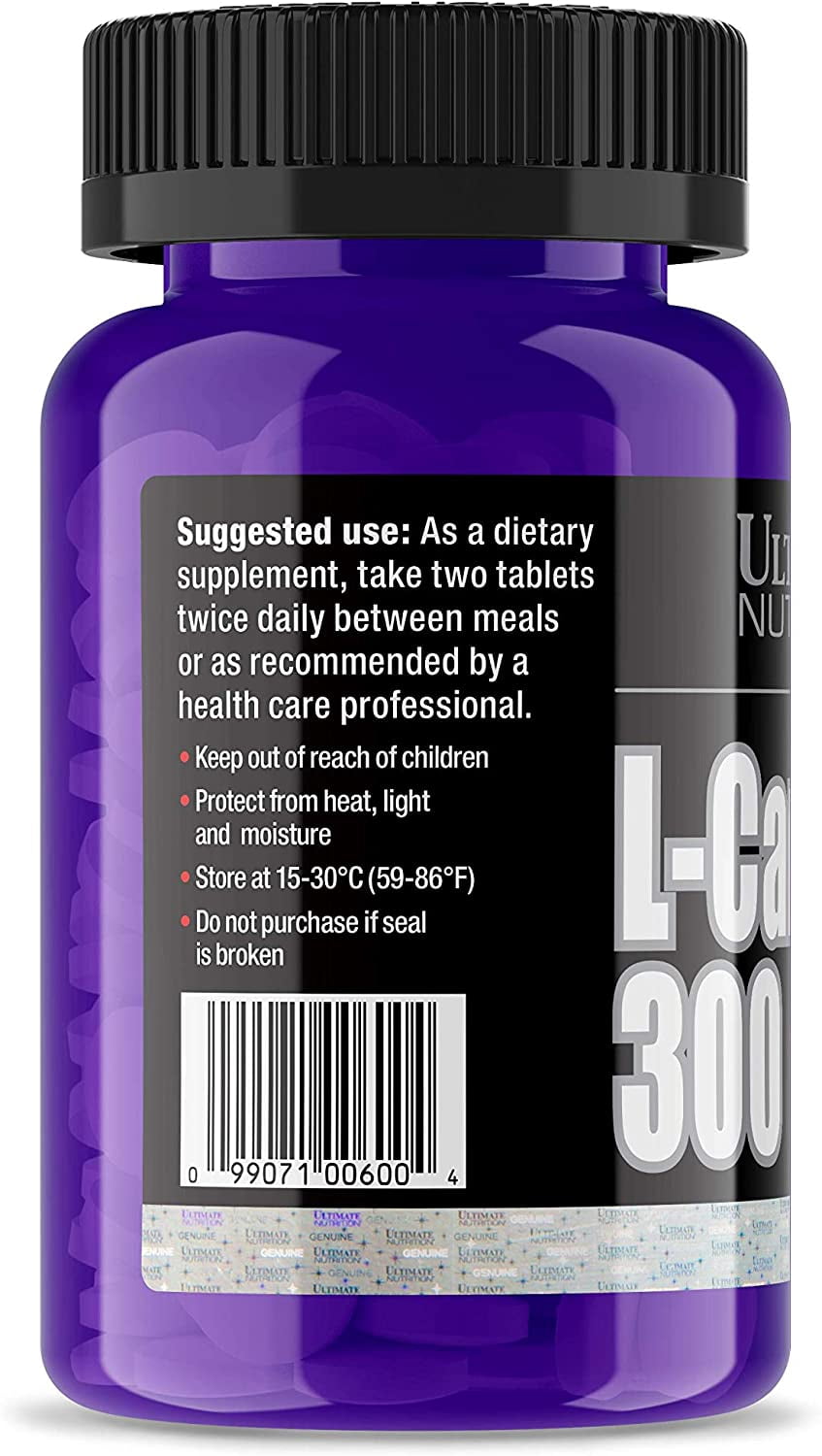 Ultimate Nutrition L-Carnitine Fat Burning Amino Acid Supplement, 300mg, 60 Tablets