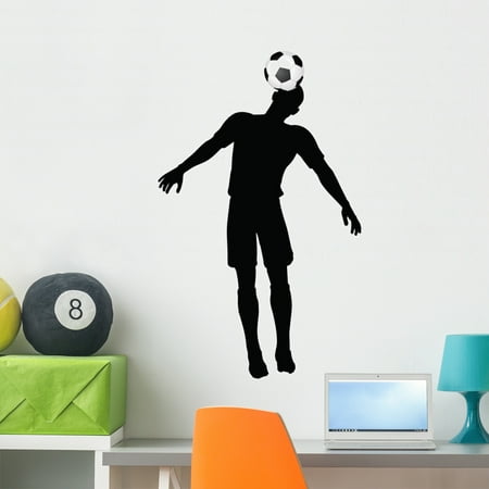 Poses Soccer Players Silhouettes Wall Decal by Wallmonkeys Peel and Stick Graphic (36 in H x 22 in W) WM288776