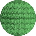 thumbnail image 1 of Ahgly Company Indoor Round Oriental Emerald Green Industrial Area Rugs, 4' Round, 1 of 4