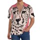 thumbnail image 1 of Fotbe Pink Cheetah Art Camisa Estampada de Manga Corta para Hombre, Casual de Verano, Estilo Playero, Sin Arrugas-Small, 1 of 5
