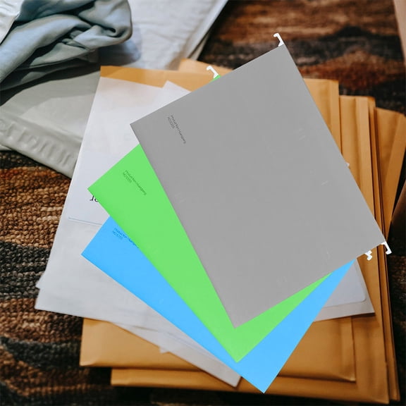 OUNONA Metal and Paper Hanging File Frame Assorted Color for Home Document and Bill Management 5Pcs