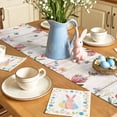 thumbnail image 5 of Easter Table Runner 70 Inches Long for Kitchen Dining, Spring Bunny Butterfly Botanical Wooden Grain Dresser Scarf Farmhouse, Dining Table Decorations for Wedding/Parties, 13 x 70 In, 5 of 8
