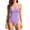 Purple #119, variant on One Piece Swimsuit Women Tummy Control Color Block Scoop Neck Bathing Suits Vintage Retro Push Up Swimwear 2026, M