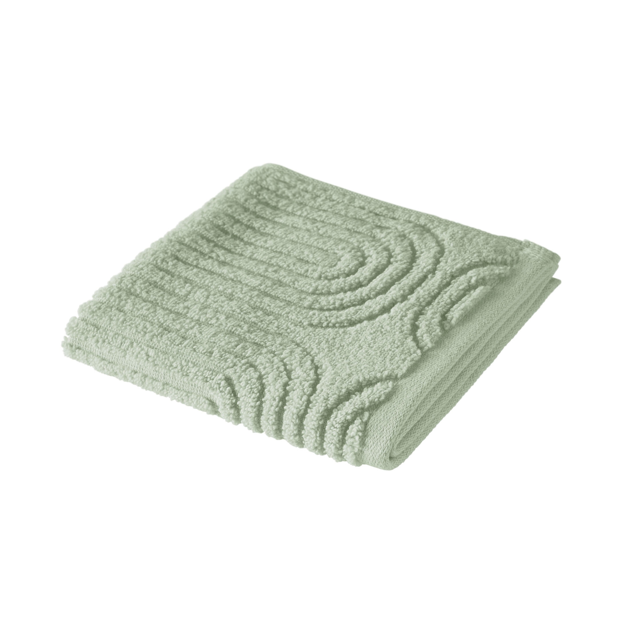 Beautiful by Drew Barrymore Textured Washcloth, Soft 100% Cotton, Sage Green