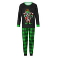thumbnail image 2 of Elippeo Family Matching Christmas Pajamas, Baby Romper/Letter Green Elf Pattern Long Sleeve Tops and Plaid Pants Sleepwear Set, 2 of 10