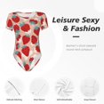 thumbnail image 6 of Haiem Red Strawberry Women's Crew Neck Short Sleeve Bodysuit Tops Stretchy Slim Basic-Medium, 6 of 9