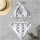 thumbnail image 4 of Mujeres sexy con almohadillas para el pecho sin soporte de acero con cuello en V cuello halter Seaside Beach Swim Bikinis Set Split traje de baño Fridja nalpqowj58067, 4 of 5