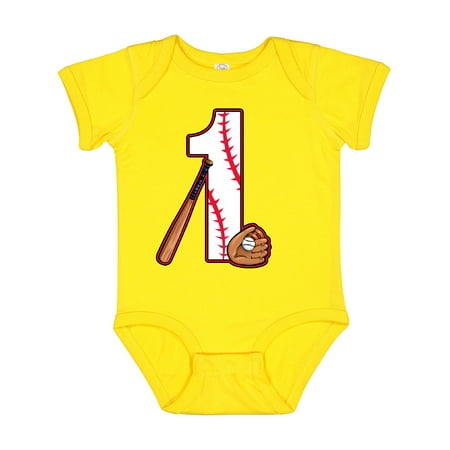 

Inktastic Baseball First Birthday- One Year Old Gift Baby Boy or Baby Girl Bodysuit